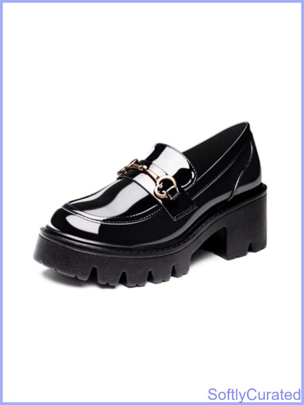 Platform Loafers Chunky Block Heel Slip-On Dress Shoes Work Office